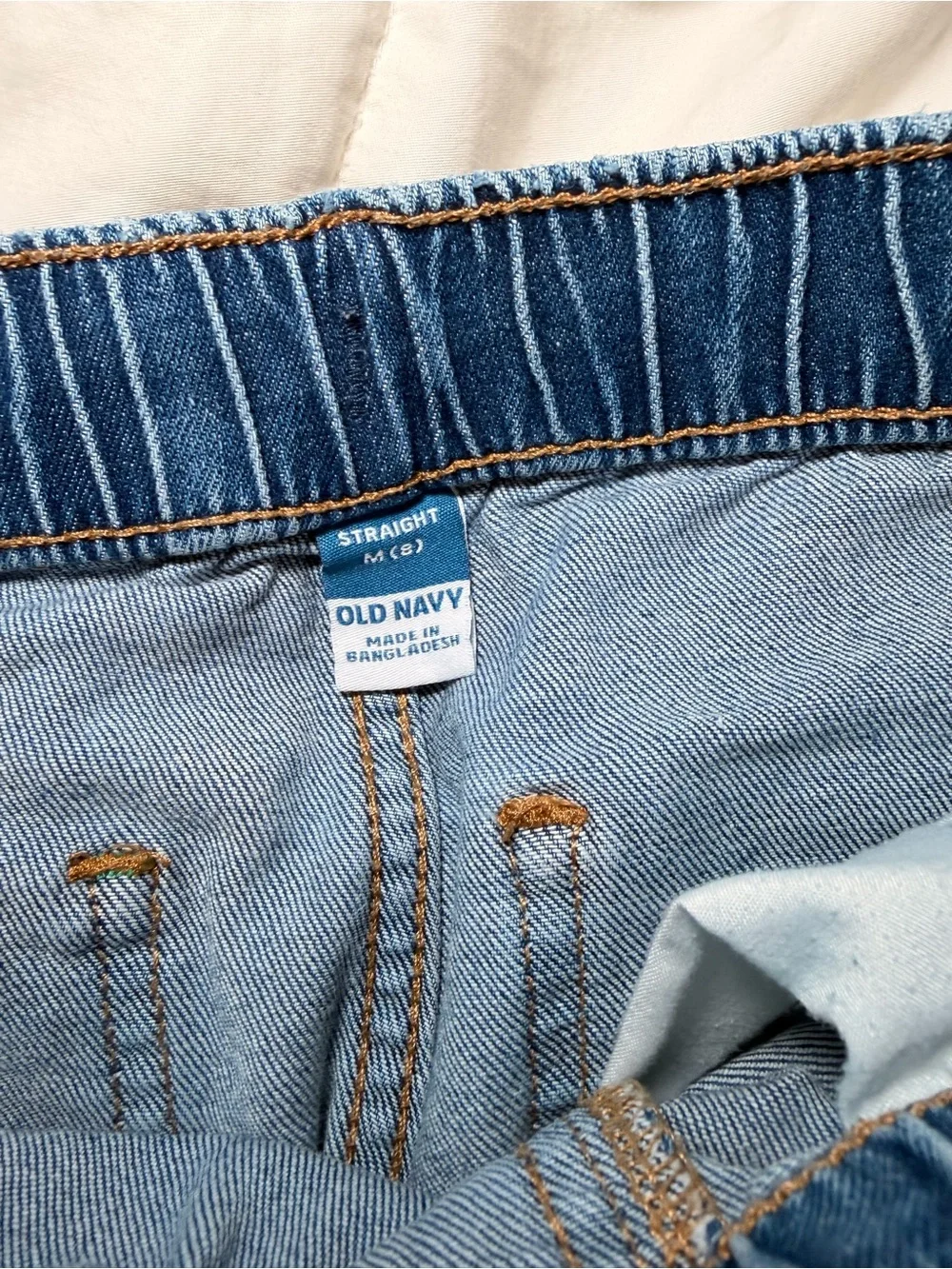 Old Navy Light Blue Straight-Leg Drawstring Jeans